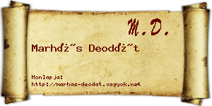 Marhás Deodát névjegykártya